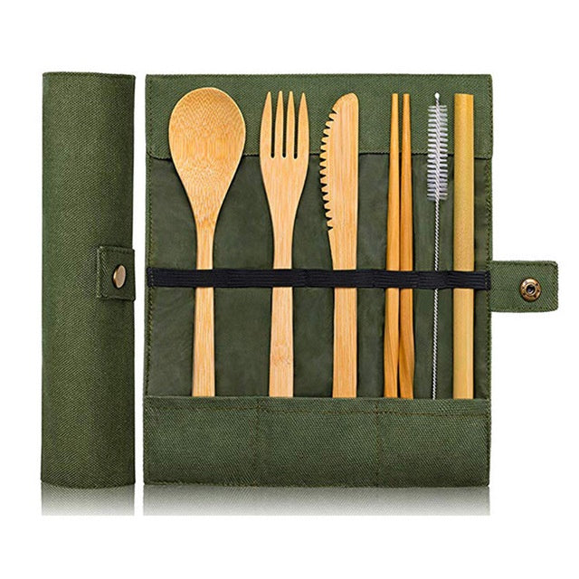 GoGreen Utensils - Reusable Bamboo Cutlery Set