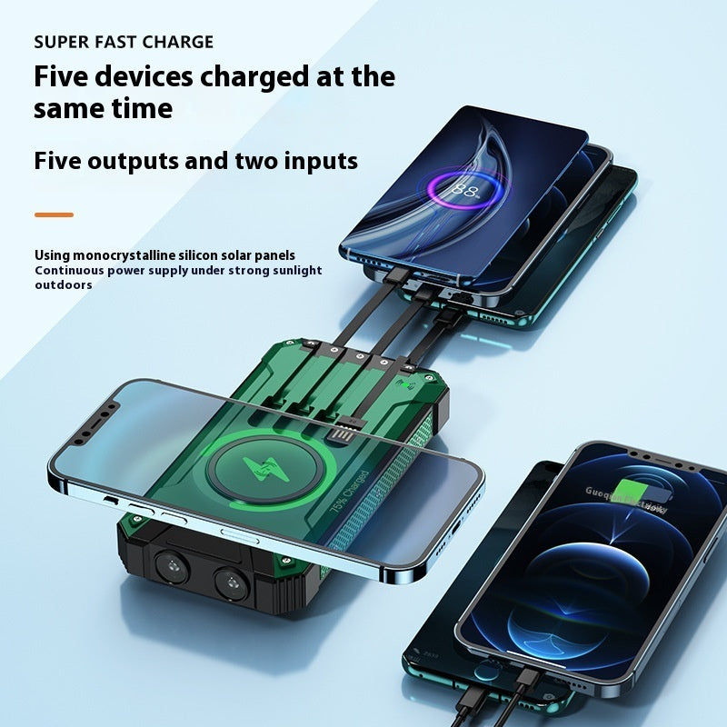 Solar Bank - Wireless Charger Solar Portable Power Source